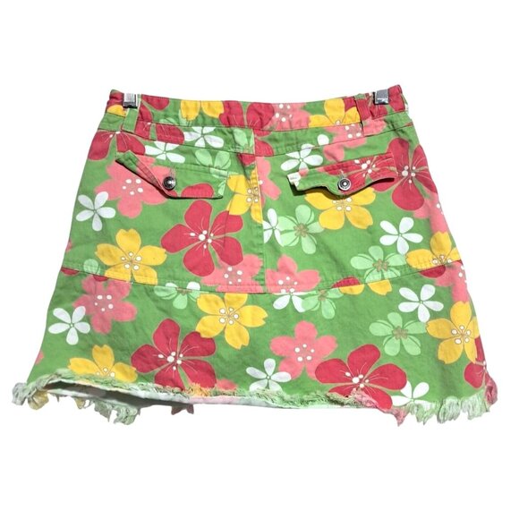 Floral Fringe Denim Skort Skirt Girls Size 16 by Copper Key - Picture 4 of 9